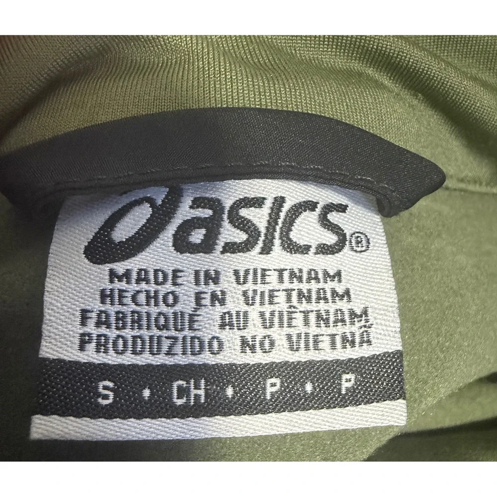 Asics Knit Vest Mens Small Green New AMXMVT2921 Quilted Full Zip Reflective
